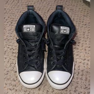 Black leather Converse
